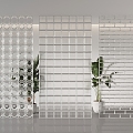 Glass brick wall partition 3d model