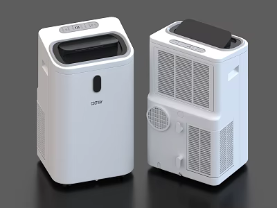 GREE White Portable Home Appliances With Control Panel And Air Vents 3d model