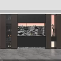 Modern Luxury Sideboard Cabinet With Marble Top Built In Wine Rack And Soft Ambient Lighting