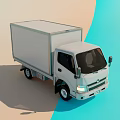 White Commercial Utility Van With Enclosed Cargo Box And Cab For Delivery Transport