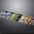 Various Colored Furniture Blocks Arranged In Decorative Display For Home Design