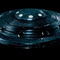 Futuristic Disc Shaped UFO Model Featuring Circular Lights And Detailed Surface 3d model