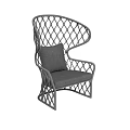 Stylish Modern Gray Single Chair Featuring Lattice Design And Soft Cushion