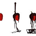 Strawberry Chocolate Drizzle Decorative Ornament Set with Varied Melting Chocolate Drops