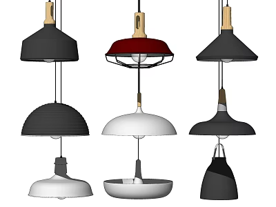 Modern Pendant Lights With Various Designs And Different Color Options For Home Decor 3d model