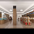Modern Tobacco And Alcohol Store Interior With Wooden Shelves Product Displays And Bright Lighting