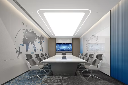 Modern Meeting Room Meeting Table and Chair 3d model
