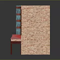 Architectural Model Building With Red Brick Walls Green Awning And Multiple Floor Balconies