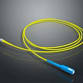 High Speed Fiber Optic Cable for Computer Data Transfer with Yellow Cable and Blue Connector