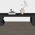 Stylish Black Bench With Books Decorative Items And Vase In Interior Space