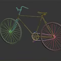 Vintage Silver Bicycle With Metal Frame Black Seat And Handlebars On Dark Reflective Surface