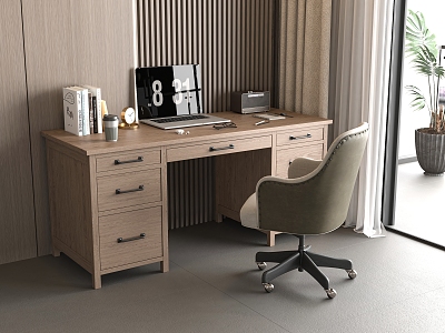 Desk and Chair Combination Office Chair Office Supplies model