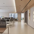 Modern Public Office Space With Open Layout Desks Computers Large Windows And Green Plants