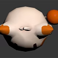 Cute White And Orange Cartoon Game Character With Round Cheeks Orange Ears And Tail Ball