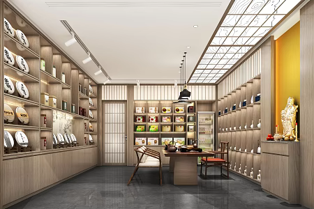 New Chinese Tea Shop Tea Shop 3d model