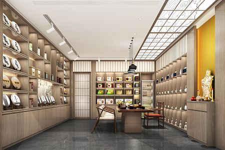 New Chinese Tea Shop Tea Shop 3d model