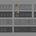 Modern Switch Panel Collection With Various Configurations And Socket Combinations For Home 3d model