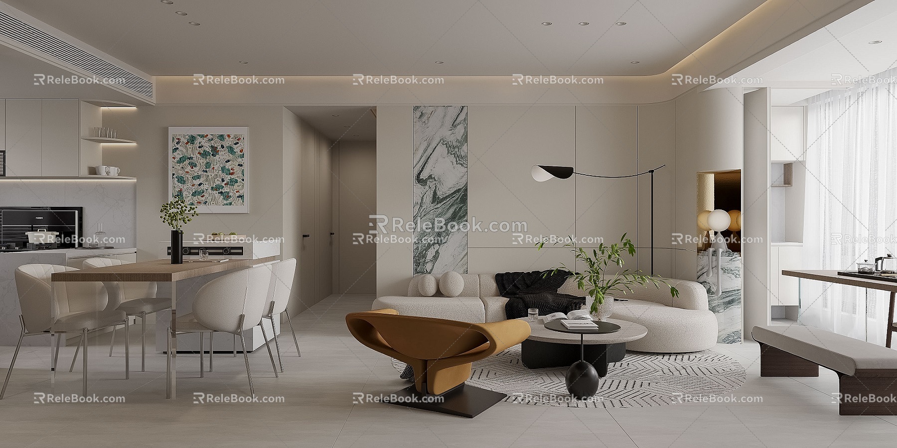 modern living room 3d model