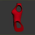 Red Decorative Vase With Sleek Curved Shape And Black Vertical Line For Modern Home Decor