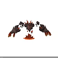 Lava Rock Creature With Black Stone Structure Red Spikes And Magma Base 3d model