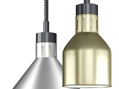 Modern Kitchen Pendant Lights With Silver And Gold Metallic Hanging Design 3d model
