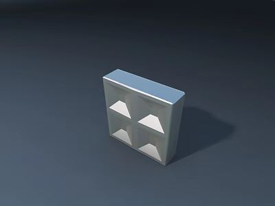 Modern Gray Cube Structure With Three Triangular Compartments And Simple Design 3d model