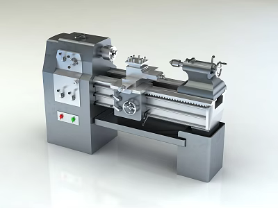 Industrial Lathe Machine for Precision Metal Working with Control Panel and Spindle 3d model