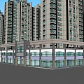 Residential Building Complex With High Rise And Low Rise Structures 3D Model Design 3d model