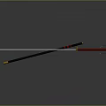 Traditional Samurai Sword Weapon With Silver Blade Red Gold Hilt And Black Scabbard
