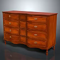 Traditional Wooden Entryway Cabinet Sideboard With Multiple Drawers And Metal Handles Design