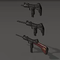 Different Types of Guns Featuring Various Barrel Designs Wooden Stock and Modern Models