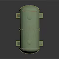 Green Cylindrical Industrial Storage Tank With Rustic Surface And Metal Supports