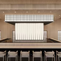 Japanese Restaurant Interior With Wooden Ceiling Hanging Wine Bottles Japanese Partitions And Bar Counter