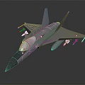 Gray F15 Fighter Jet Model With Missile Attachments And Reflective Surface 3d model