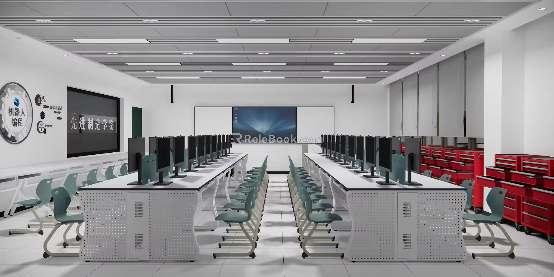 modern classroom 3d model