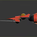 Red Aircraft Model With Transparent Cockpit And Spiked Wings Design Feature