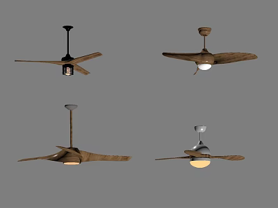 Modern Ceiling Fans With Lights In Various Designs And Color Options 3d model
