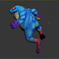 Colorful Frog Character With Vibrant Colors Red Eyes And Jumping Pose