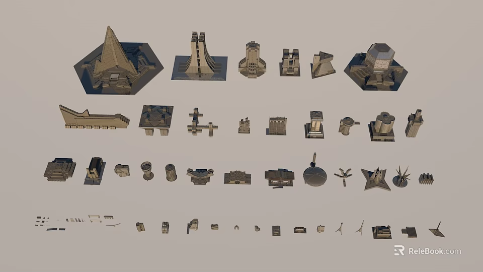 Future Architecture Models Featuring Diverse Futuristic Shapes And Structural Designs 3d model