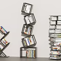 Modern Vertical Bookshelf Corner Bookshelf Floor Storage Rack 3d model