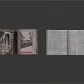 Open Books Display With Illustrated Pages Red Text And Text Only Content