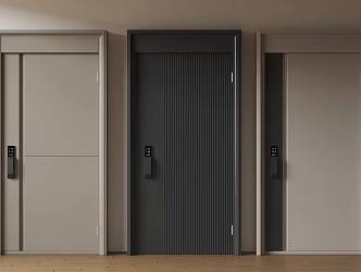 Modern Minimalist Entry Door Middle Ancient Anti-theft Door Top Single Door Sub-mother Door Password Door 3d model