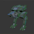 Game Movie Mech Character Gray Mechanical Design Featuring Blue Accents Robotic Arms And Standing Pose
