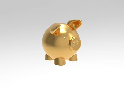 Gold shape high-end gift jewelry modeling desktop ornaments 1645 3d model