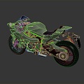 Motorcycle Two Wheels Motocross Motorcycle Road Race Motorcycle 3d model