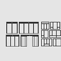 Different Types of Door and Window Designs in Line Art Graphics