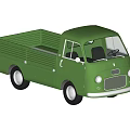Vintage Green Single Cab Truck With Open Bed And Classic Retro Design