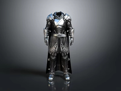 Decorative Medieval Knight Armor Metal Construction with Cape for Home Life Supplies 3d model