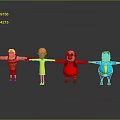 Cartoon Characters Standing In A Line Holding Hands With Different Body Types And Colorful Outfits