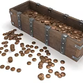 Luxury Jewelry Collection In Wooden Chest With Scattered Gemstone Pieces And Metal Clasps